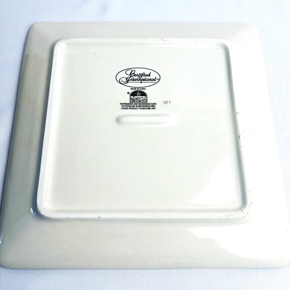 Susan Winget Farmhouse Rooster Square Serving Plate Certified International 10" - Picture 5 of 5